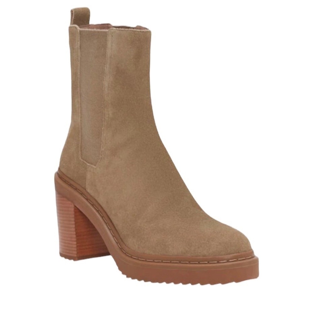 Louise Et Cie Varsan Platform Chelsea Boot Sandstorm Size 9.5 Chunky Heel